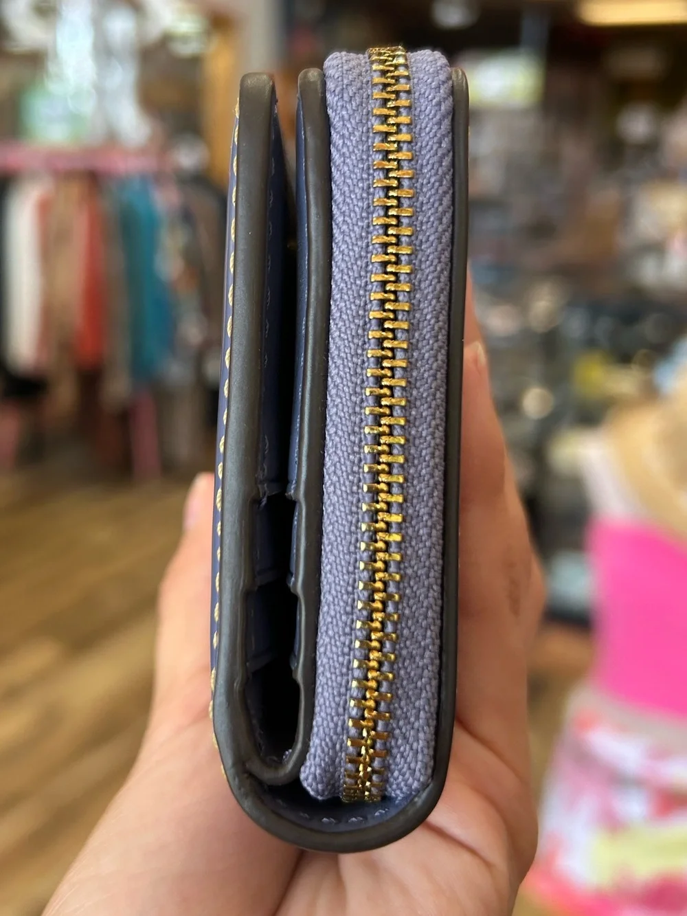 Tory Burch Purple Britten Patent Bifold Wallet
